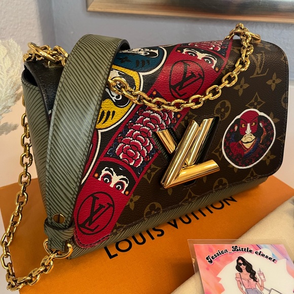 🎀 LOUIS VUITTON Epi Monogram Kabuki Twist Shoulder Bag MM Green - Picture 5 of 17